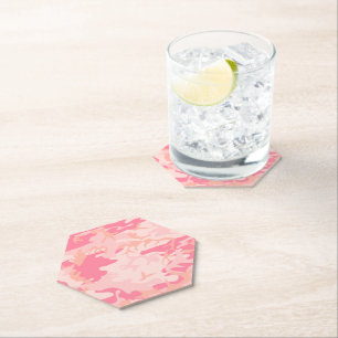 Pink Camouflage, Military, Army Paper Coaster