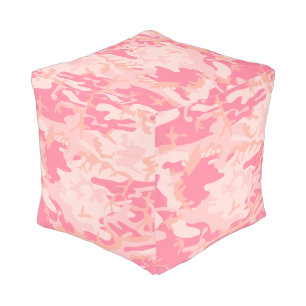 Pink Camouflage, Military, Army Pouf