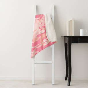 Pink Camouflage, Military, Army Sherpa Blanket