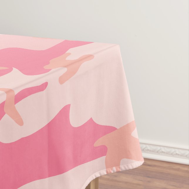 Pink Camouflage, Military, Army Tablecloth (In Situ)
