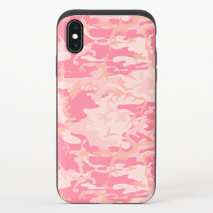 Pink Camouflage, Military, Army iPhone XS Slider Case
