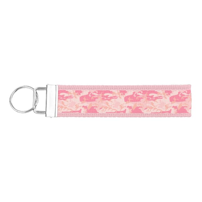 Pink Camouflage, Military, Army Wrist Keychain (Keys on Left)
