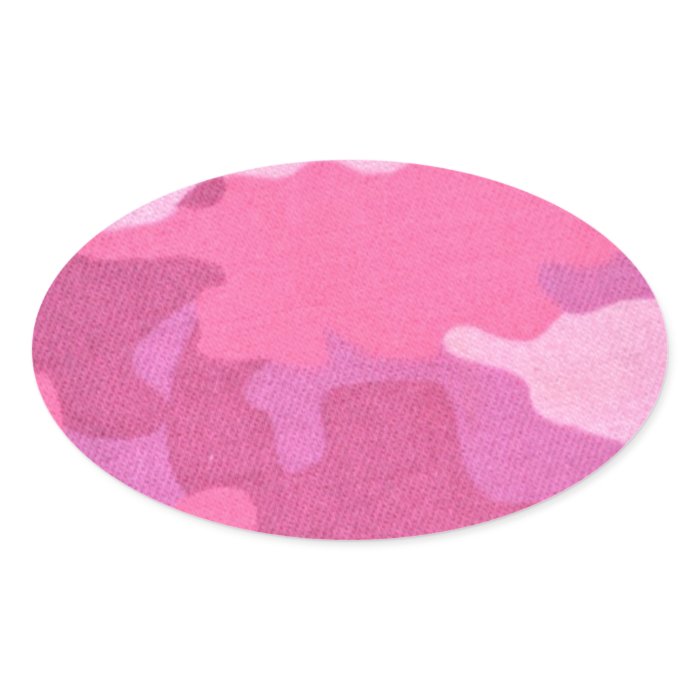 Pink Camouflage Military Pattern Peace Destiny Oval Stickers