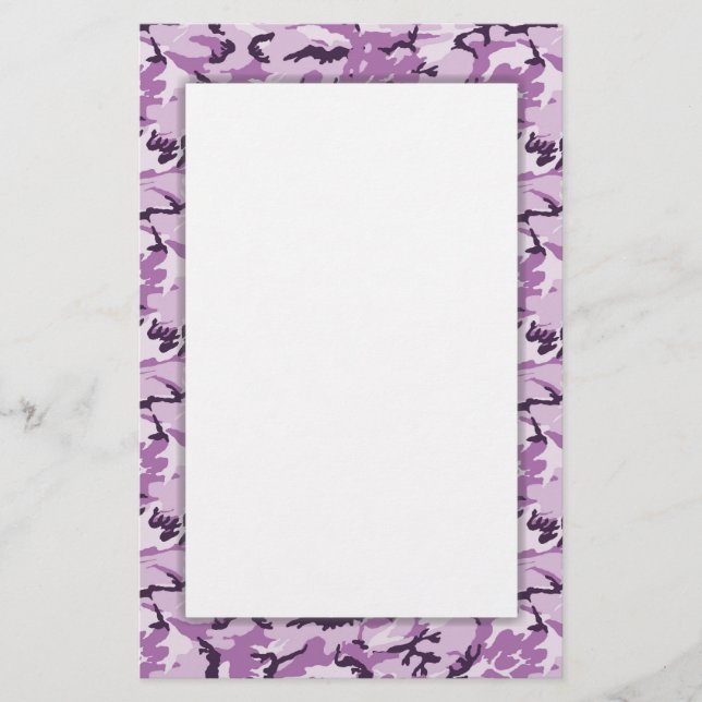 Pink Camouflage Military Pattern Stationery (Front)