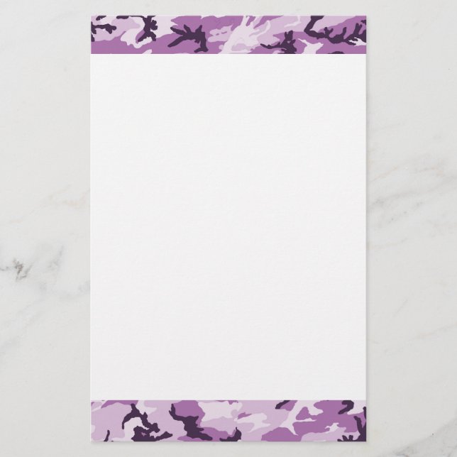 Pink Camouflage Military Pattern Stationery (Front)