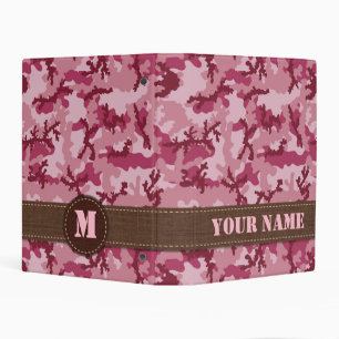 Pink camouflage mini binder