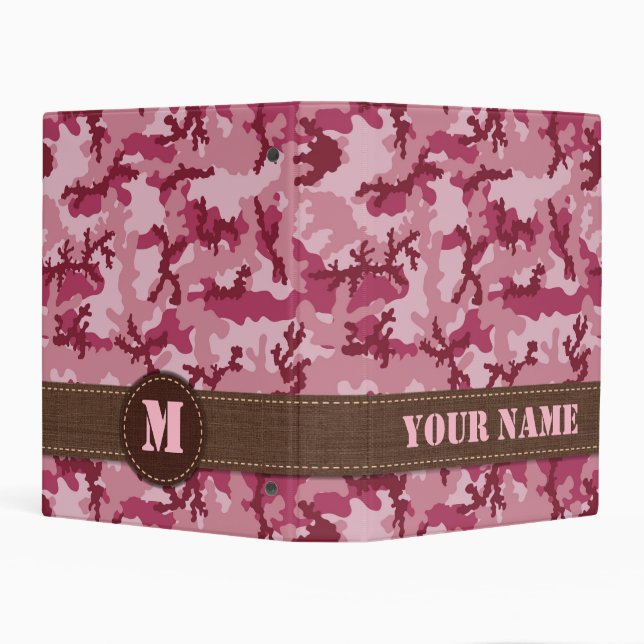Pink camouflage mini binder (Background)