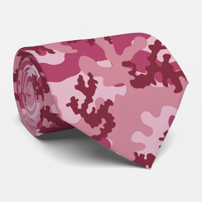 Pink camouflage neck tie (Rolled)