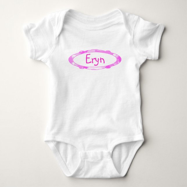 Pink Camouflage Oval Frame Background Baby Bodysuit (Front)