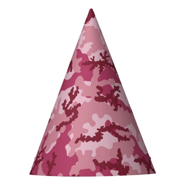 Pink camouflage party hat (Front)
