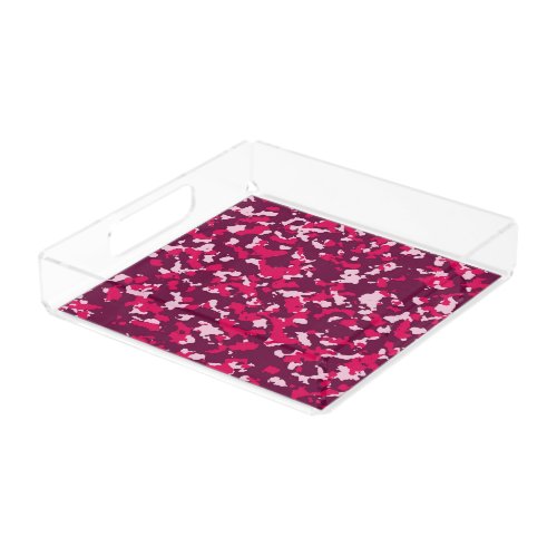 Pink Camouflage Pattern Acrylic Tray