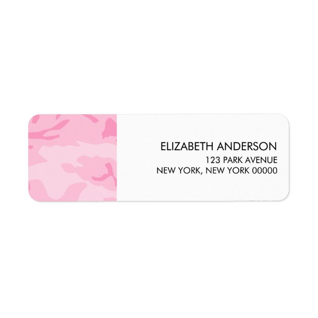 Pink Camouflage Pattern Label (Front)