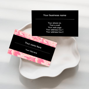 Pink Camouflage Pattern, Military, Army Business Card