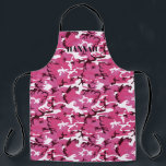 Pink Camouflage Pattern Personalized Apron<br><div class="desc">Design features an allover camo pattern, with your name or choice of personalization. Trendy monogrammed design. Classy and fashionable this apron makes the perfect fashion accessory. Add your custom wording to this design by using the "Edit this design template" boxes on the right hand side of the item, or click...</div>