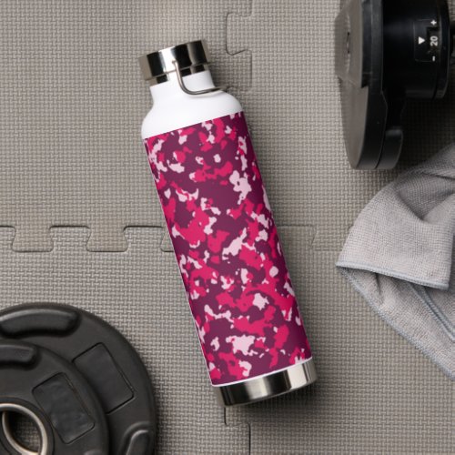 Pink Camouflage Pattern Water Bottle