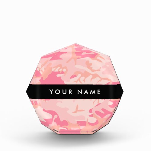 Pink Camouflage Pattern Your name Personalize Acrylic Award