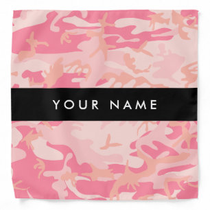 Pink Camouflage Pattern, Your name, Personalize Bandana
