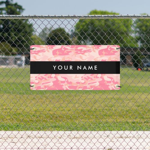 Pink Camouflage Pattern Your name Personalize Banner