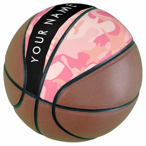 Pink Camouflage Pattern Your name Personalize Basketball