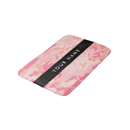 Pink Camouflage Pattern Your name Personalize Bath Mat