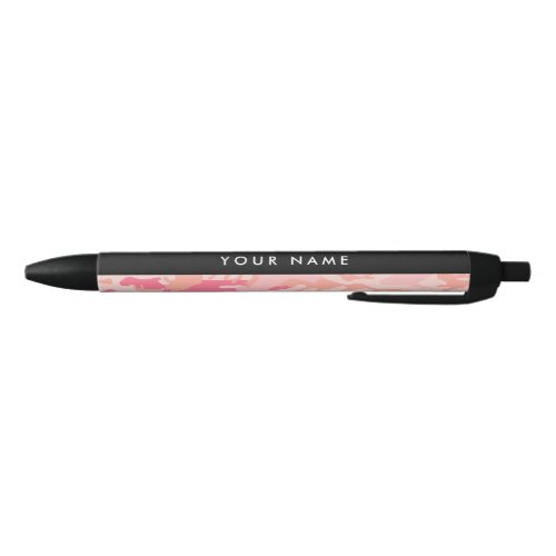 Pink Camouflage Pattern Your name Personalize Black Ink Pen