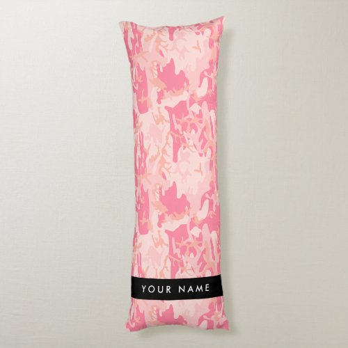 Pink Camouflage Pattern Your name Personalize Body Pillow