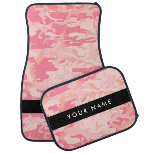 Pink Camouflage Pattern, Your name, Personalize Car Floor Mat