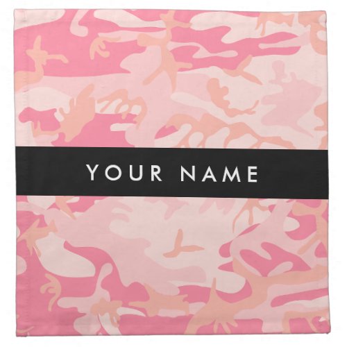 Pink Camouflage Pattern Your name Personalize Cloth Napkin