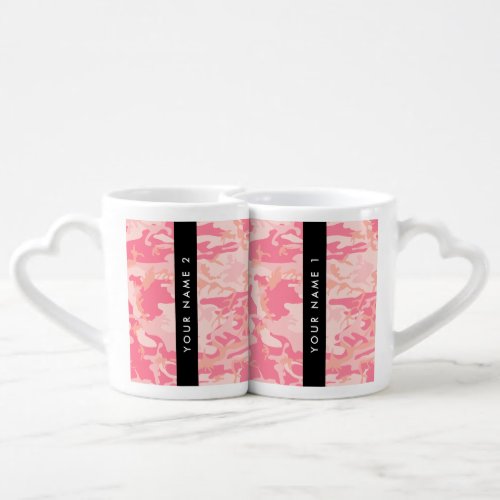 Pink Camouflage Pattern Your name Personalize Coffee Mug Set