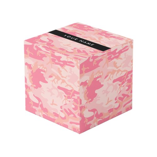 Pink Camouflage Pattern Your name Personalize Cube