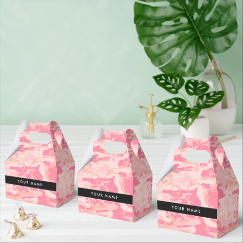 Pink Camouflage Pattern Your name Personalize Favor Boxes