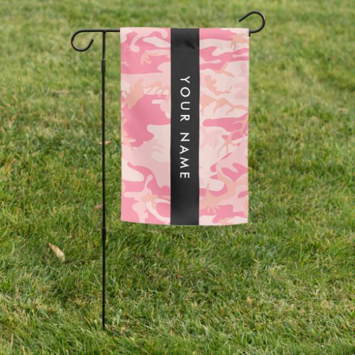 Pink Camouflage Pattern Your name Personalize Garden Flag