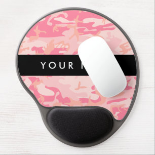 Pink Camouflage Pattern, Your name, Personalize Gel Mouse Pad