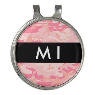 Pink Camouflage Pattern, Your name, Personalize Golf Hat Clip