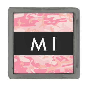 Pink Camouflage Pattern, Your name, Personalize Gunmetal Finish Lapel Pin