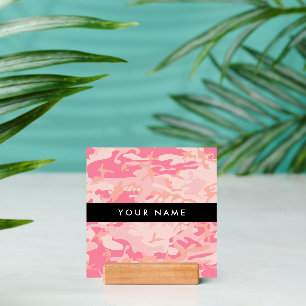 Pink Camouflage Pattern, Your name, Personalize Holder