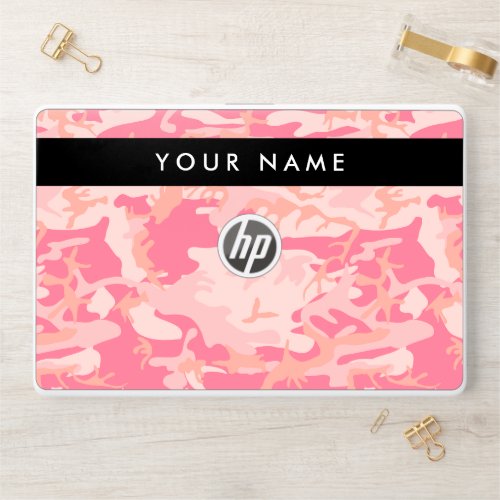 Pink Camouflage Pattern Your name Personalize HP Laptop Skin