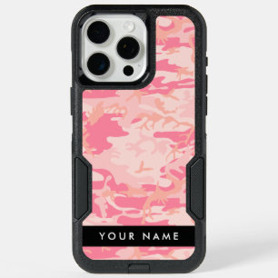 Pink Camouflage Pattern, Your name, Personalize iPhone 15 Pro Max Case