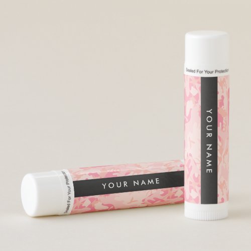 Pink Camouflage Pattern Your name Personalize Lip Balm