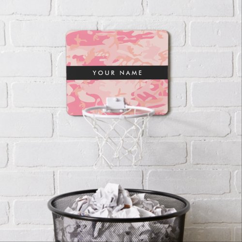 Pink Camouflage Pattern Your name Personalize Mini Basketball Hoop