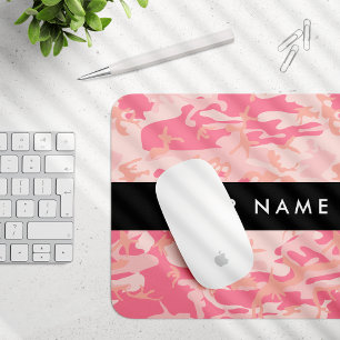 Pink Camouflage Pattern, Your name, Personalize Mouse Pad