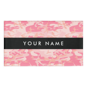 Pink Camouflage Pattern, Your name, Personalize Name Tag