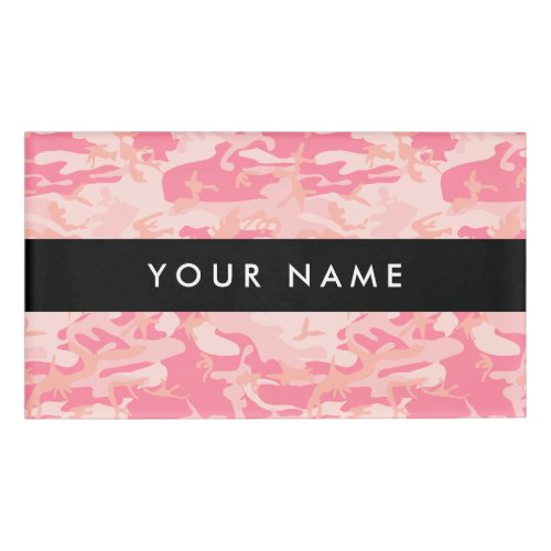 Pink Camouflage Pattern Your name Personalize Name Tag