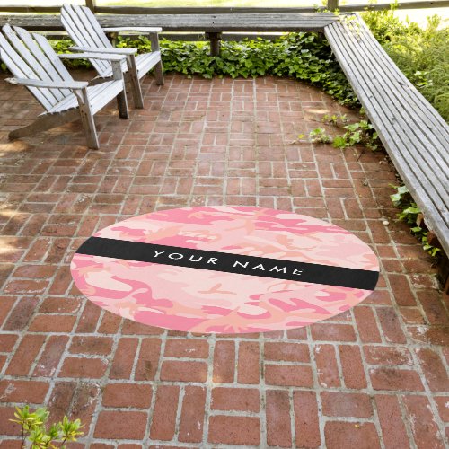 Pink Camouflage Pattern Your name Personalize Outdoor Rug