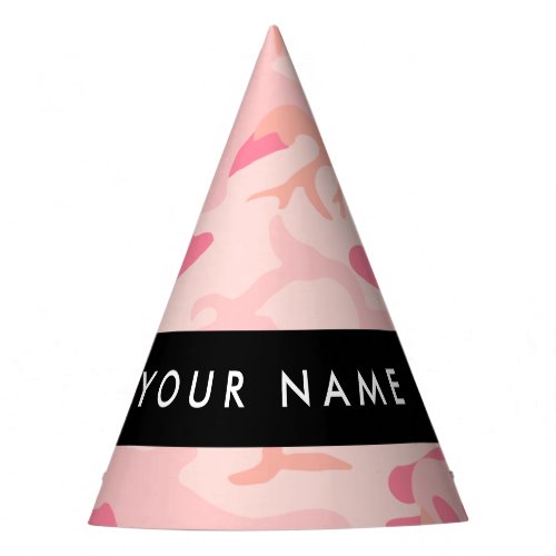 Pink Camouflage Pattern Your name Personalize Party Hat