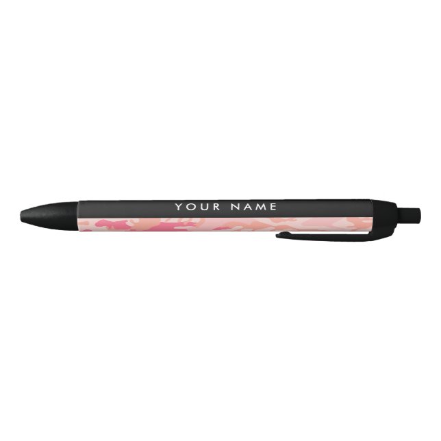 Pink Camouflage Pattern, Your name, Personalize Pen (Bottom)