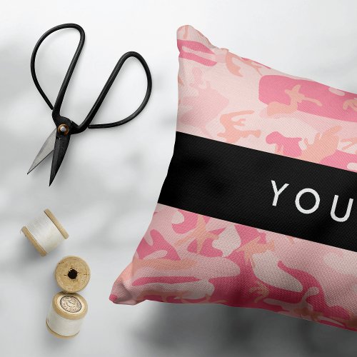 Pink Camouflage Pattern Your name Personalize Pet Bed