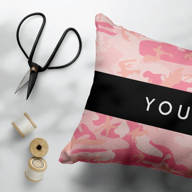 Pink Camouflage Pattern, Your name, Personalize Pet Bed (Creator Uploaded)