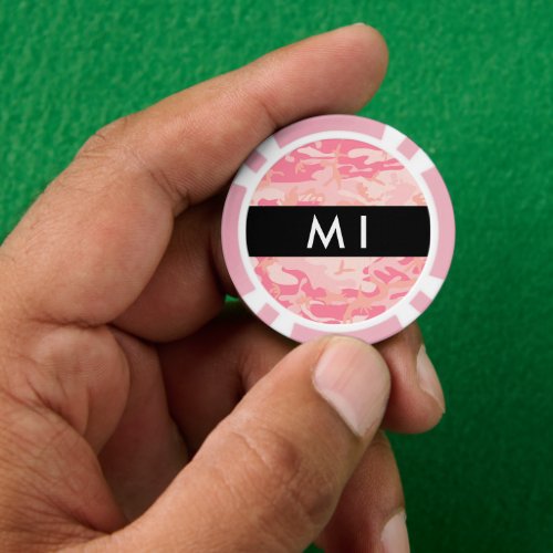 Pink Camouflage Pattern Your name Personalize Poker Chips