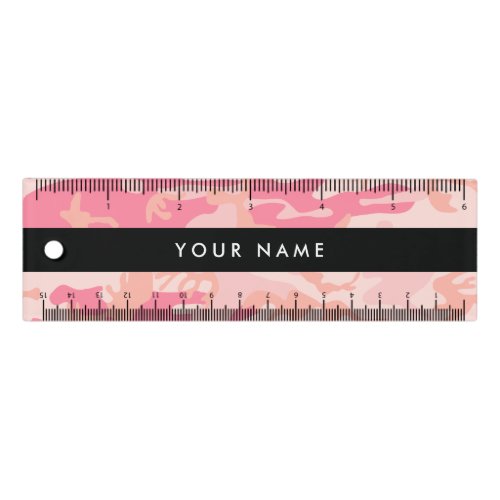 Pink Camouflage Pattern Your name Personalize Ruler